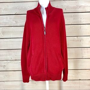 LL Bean Vintage Red Zipper Sweater